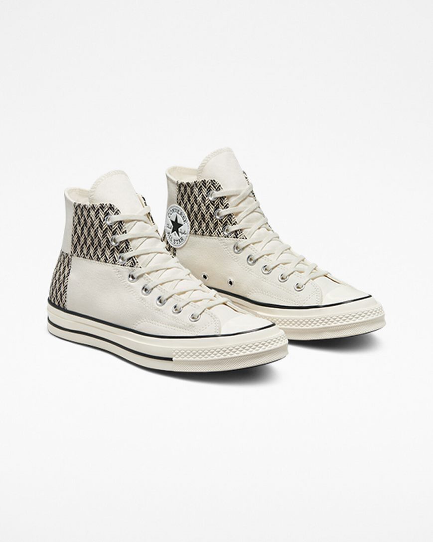 Men's Converse Chuck 70 Patchwork High Top Shoes Beige / White / Black | AU 6935ED
